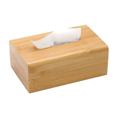 Boîte à tissus écologique en papier de bambou 21*14*8CM en bois rectangulaire