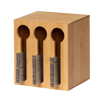 3-6L Boîtes d'organisateur en bambou Boîtes d'organisateur en bois Occidentale de restaurant couteau et fourchette