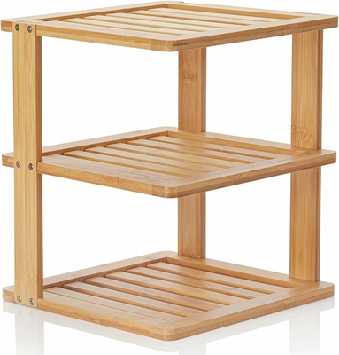 Étagère en bois debout en bambou, comptoir de cuisine étagère de coin 10x10x11.5 pouces