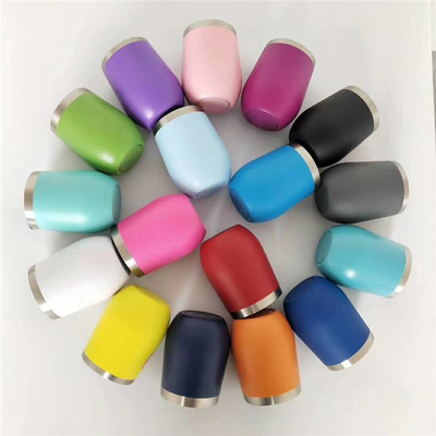 Le mur de double de Cup 12oz de culbuteur formé par oeuf a isolé l'acier inoxydable avec le couvercle