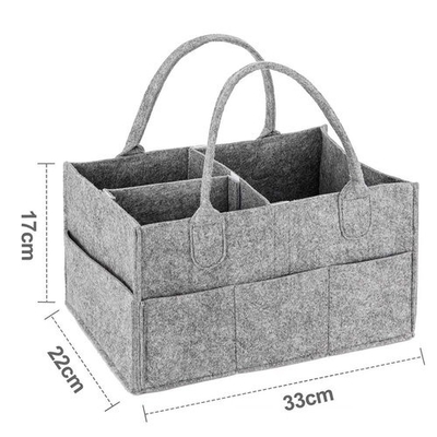Polyester Grey Foldable Felt Storage Basket avec des diviseurs