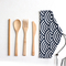 La fourchette en bois de voyage portatif naturel de logo d'OEM administre les couverts à la cuillère en bois en bambou de vaisselle plate de couteaux réglés pour la cuisine