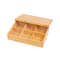 Compartiments en bambou en bois de l'organisateur 6 de stockage de sachet à thé de 32.5*22.1*7.7cm avec le couvercle en bois