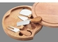 Panneau de fromage et cadeau pivotants en bambou ronds de pendaison de crémaillère d'ensemble de couteau