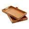 Plateaux servants tissés en bois de stockage en bambou de cuisine de la nourriture 35*22cm poignées ergonomiques de poignée
