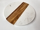 Stockage décoratif rond Tray Marble And Acacia Wood de GRS
