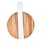 Planche à découper de épissure en bois de planche à découper de cuisine d'acacia rond de marbre avec la poignée