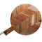 Planche à découper ronde en bois d'acacia de cuisine avec poignée