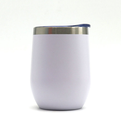 Le mur de double de Cup 12oz de culbuteur formé par oeuf a isolé l'acier inoxydable avec le couvercle