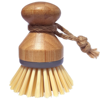 Brosse de nettoyage en bambou de plat de sisal de brosse de décapant d'ustensile de hêtre 8*4.5cm