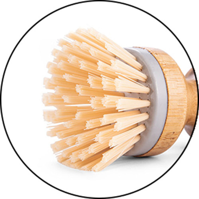 Brosse de nettoyage en bambou de plat de sisal de brosse de décapant d'ustensile de hêtre 8*4.5cm