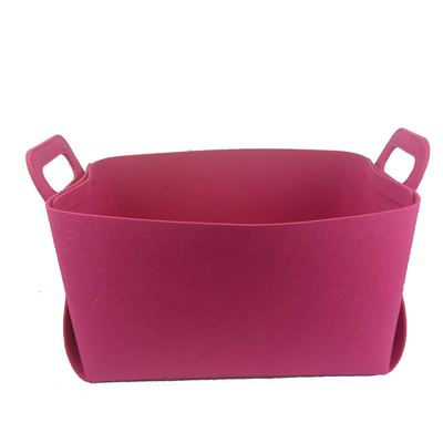 Poubelle foncée 14*12*10inch de pliage de Grey Reusable Felt Storage Basket