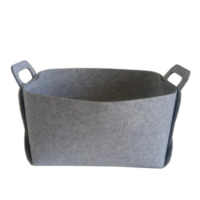 Poubelle foncée 14*12*10inch de pliage de Grey Reusable Felt Storage Basket