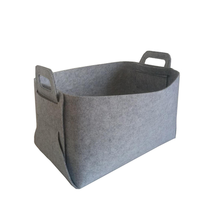 Poubelle foncée 14*12*10inch de pliage de Grey Reusable Felt Storage Basket